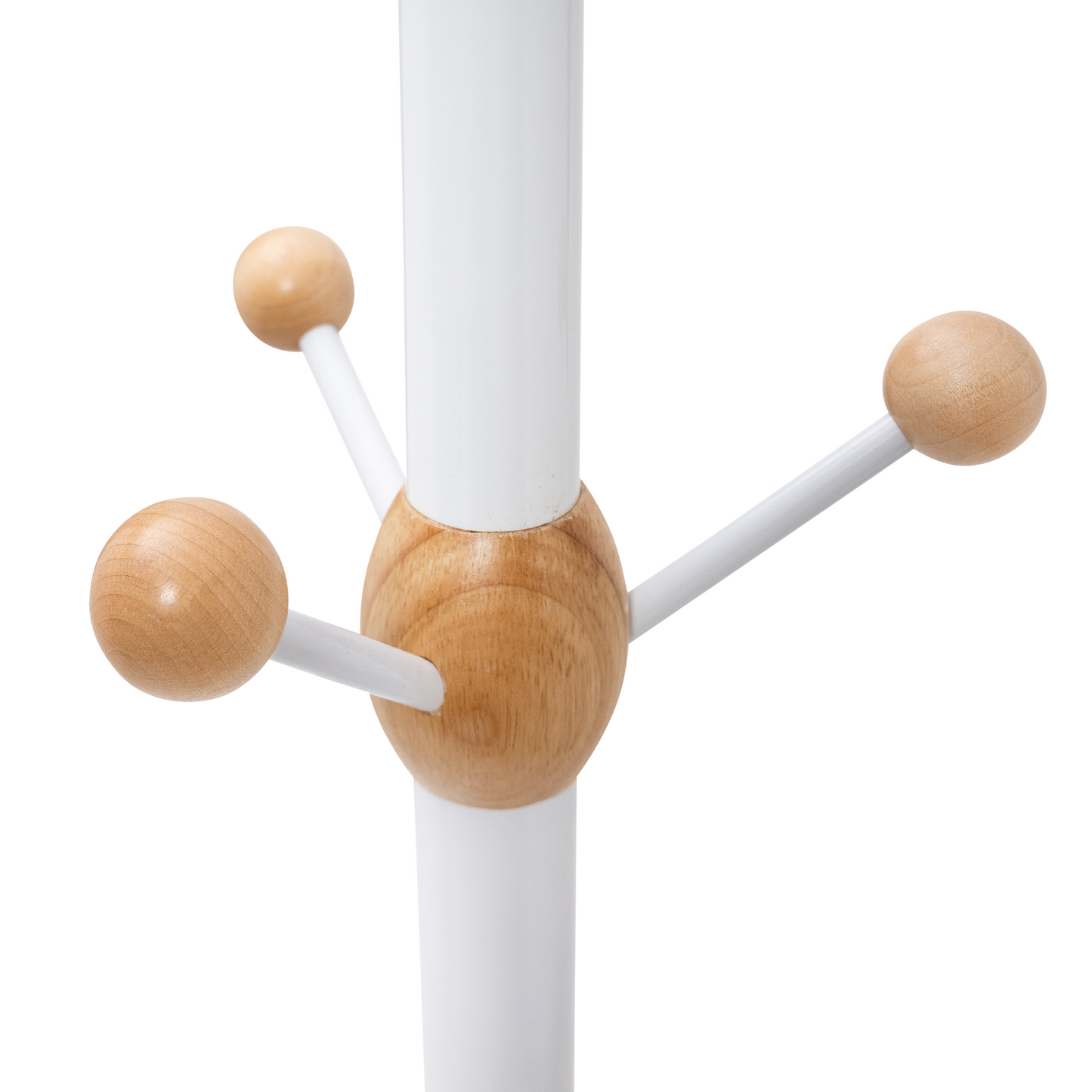 Home Deluxe Heavy Duty White Metal & Beech Wood Coat Rack With Solid Marble Base With 9 Pegs - Rackshop Australia