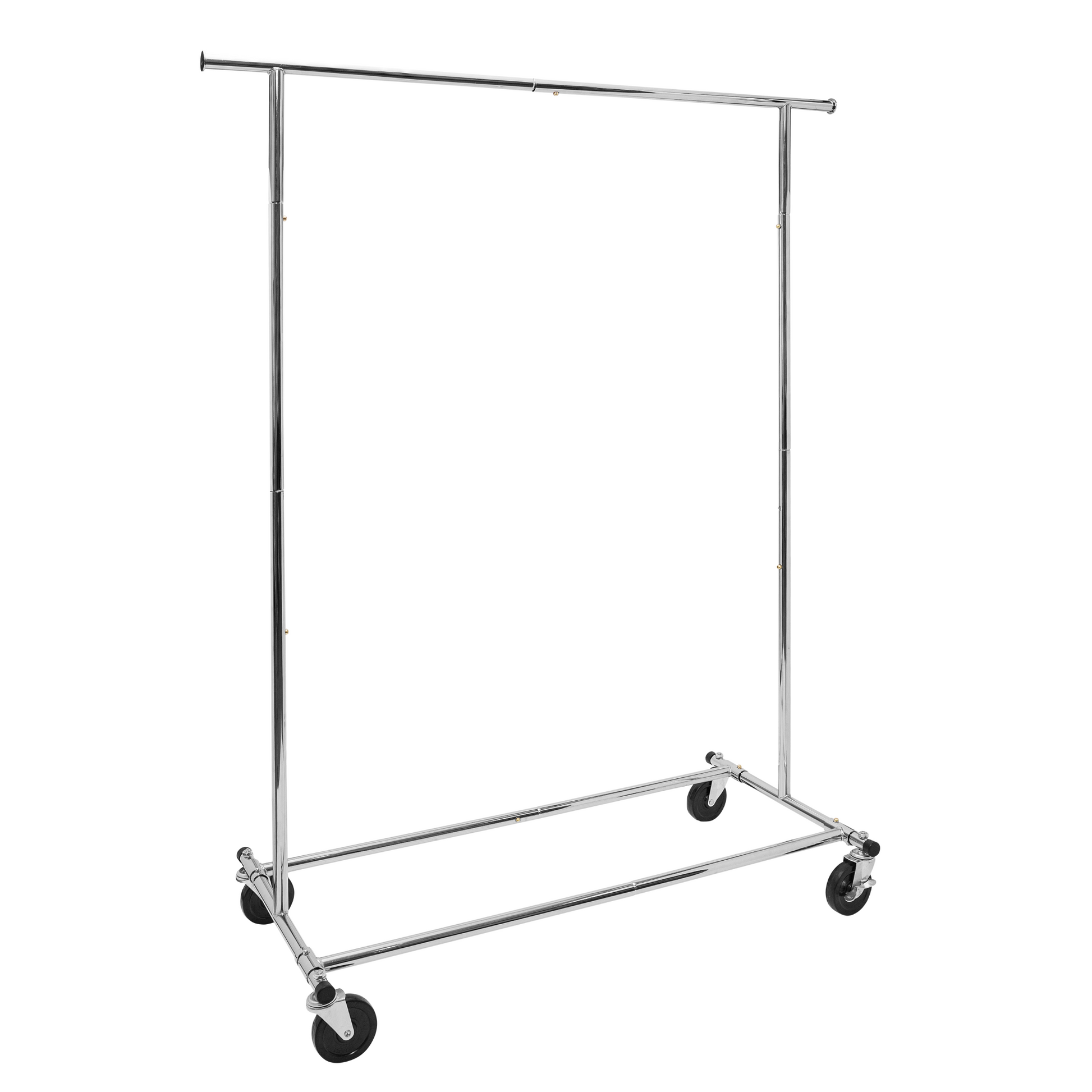 N2 Heavy Duty Chrome Metal Rolling Clothing Rack - Commercial