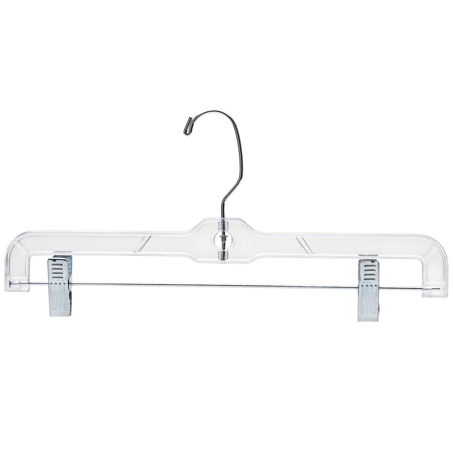 35.5cm Clear Plastic Pant/Skirt Hanger With Clips (100% transparent) Sold in Bundles of 25/50/100 - Rackshop Australia