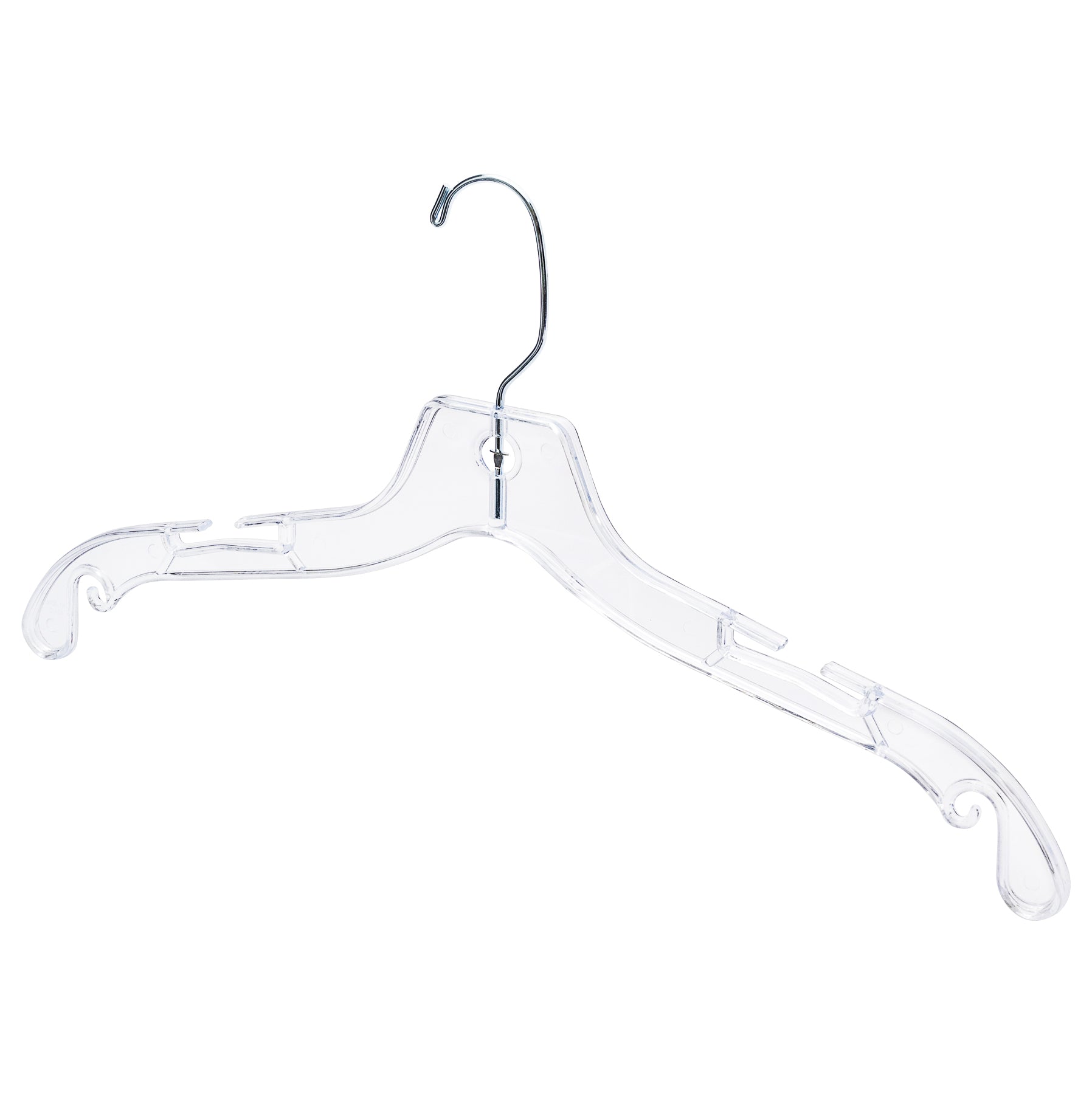 43cm Clear Plastic Coat Hanger (100% transparent) Sold in Bundles of 25/50/100 - Rackshop Australia